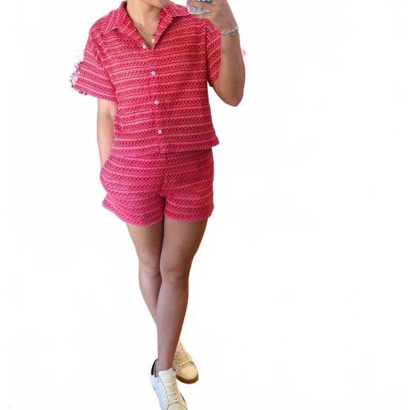 NEW Z SUPPLY monaco button up in red - Picture 1 of 3